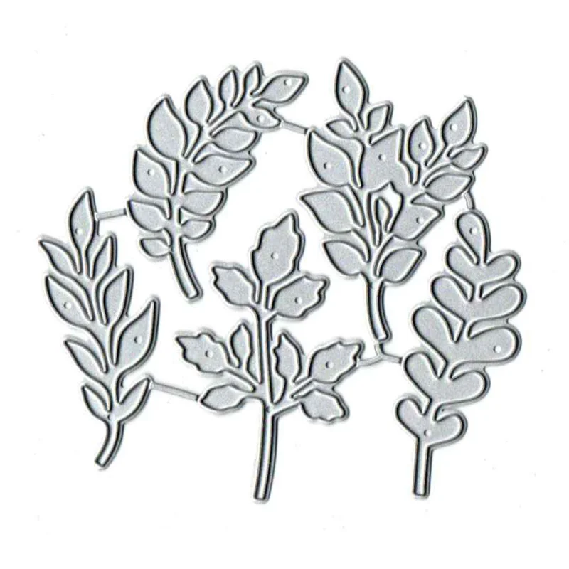 5PCS Leaves Scrapbooking Dies DIY Greeting Card Punch Stencil Embossing Knife Mold Template Handicrafts Metal Cutting Dies