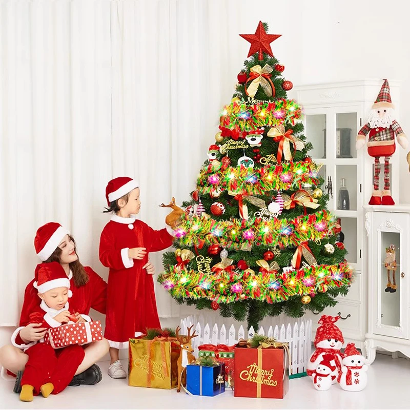 Party Decor Sparkling Christmas Garland Tinsel Coloured Ribbon LED Holiday Lighting Indoor Christmas Tree Wedding New Year 2026