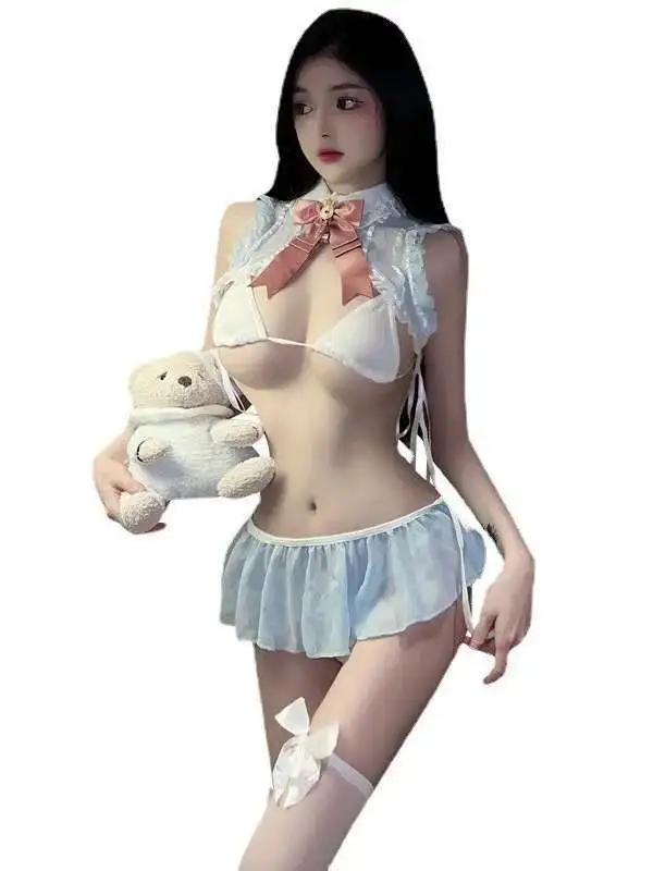 WOMENGAGA ชุดชั้นในเซ็กซี่สามจุดชุดเปิดเวทีกระต่ายสาวคอสเพลย์ชุดเซ็กซี่ร้อนเซ็กซี่ผู้หญิงเกาหลี TOP C8OG