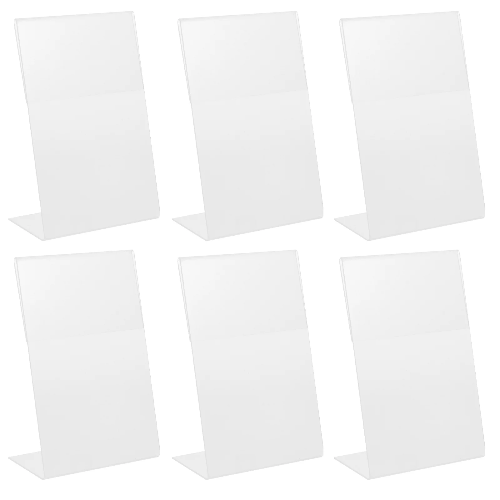 

6Pcs Acrylic L Shape Sign Holders Transparent Display Racks for Images Logo Paper Price Tags Effective Presentation