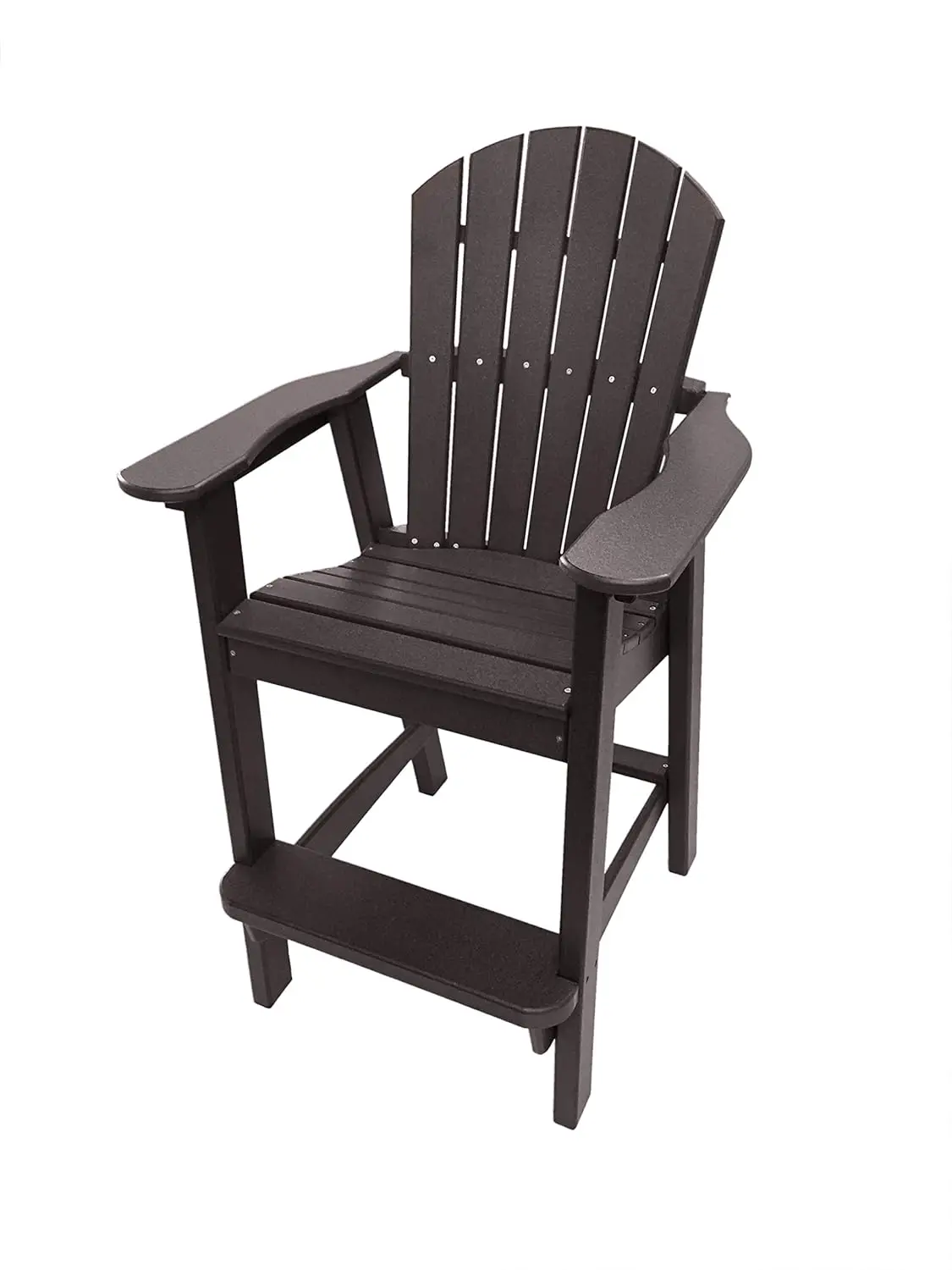 Tall Adirondack Chair - HDPE Outdoor Furniture - Poly Adirondack Bar Stool - Heavy, Stress Free Furniture for Balcony, Deck