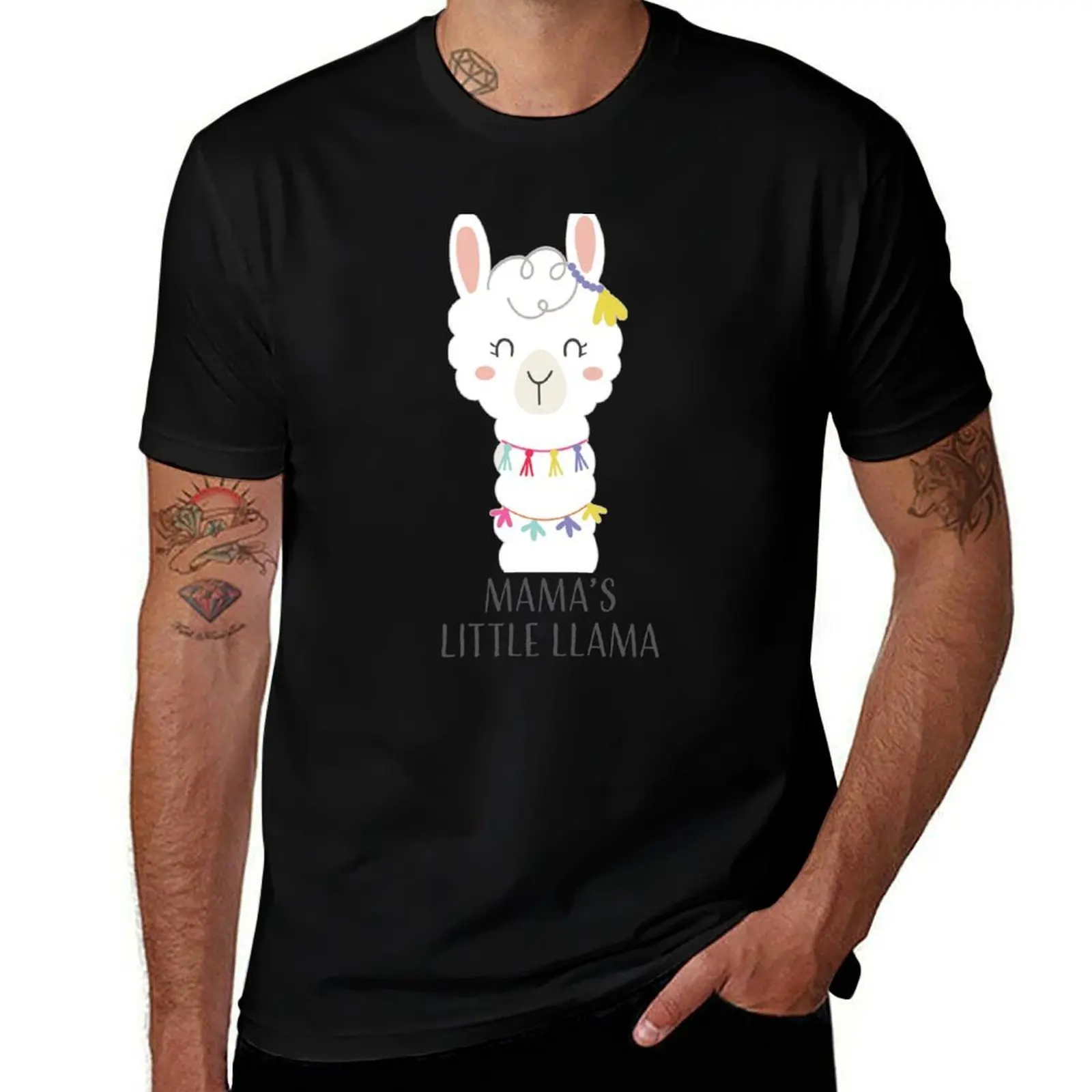 Mama's little Llama T-Shirt Daily Wear Plain Short Sleeve Shirt