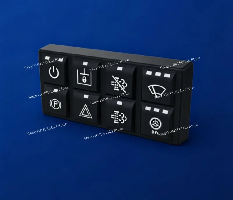 8 Key CAN Bus Keypad DC 12V 24V Push Button Switch Panel Backlit Silicone Rubber for Automotive