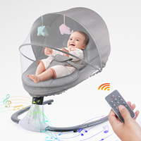 Electric Baby Bouncer with Bluetooth, Baby Bouncer Chair with 4 Swing Speed, 4-Stage Timer and Remote Control, Baby Swing Chair