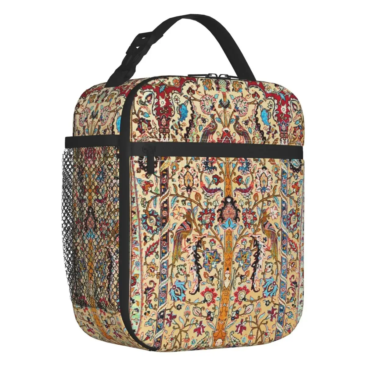 

Antique Silk Persian Carpet Lunch Box Bohemian Turkish Ethnic Thermal Cooler Food Insulated Lunch Bag School Children Student