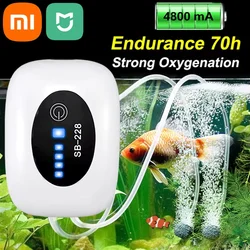 Xiaomi-ATA JIA Pompe à oxygène pour aquarium, compresseur d'air, poisson précieux, chargement USB, petit, portable, accessible, ultra silencieux, intérieur, nouveau, 4800mAh