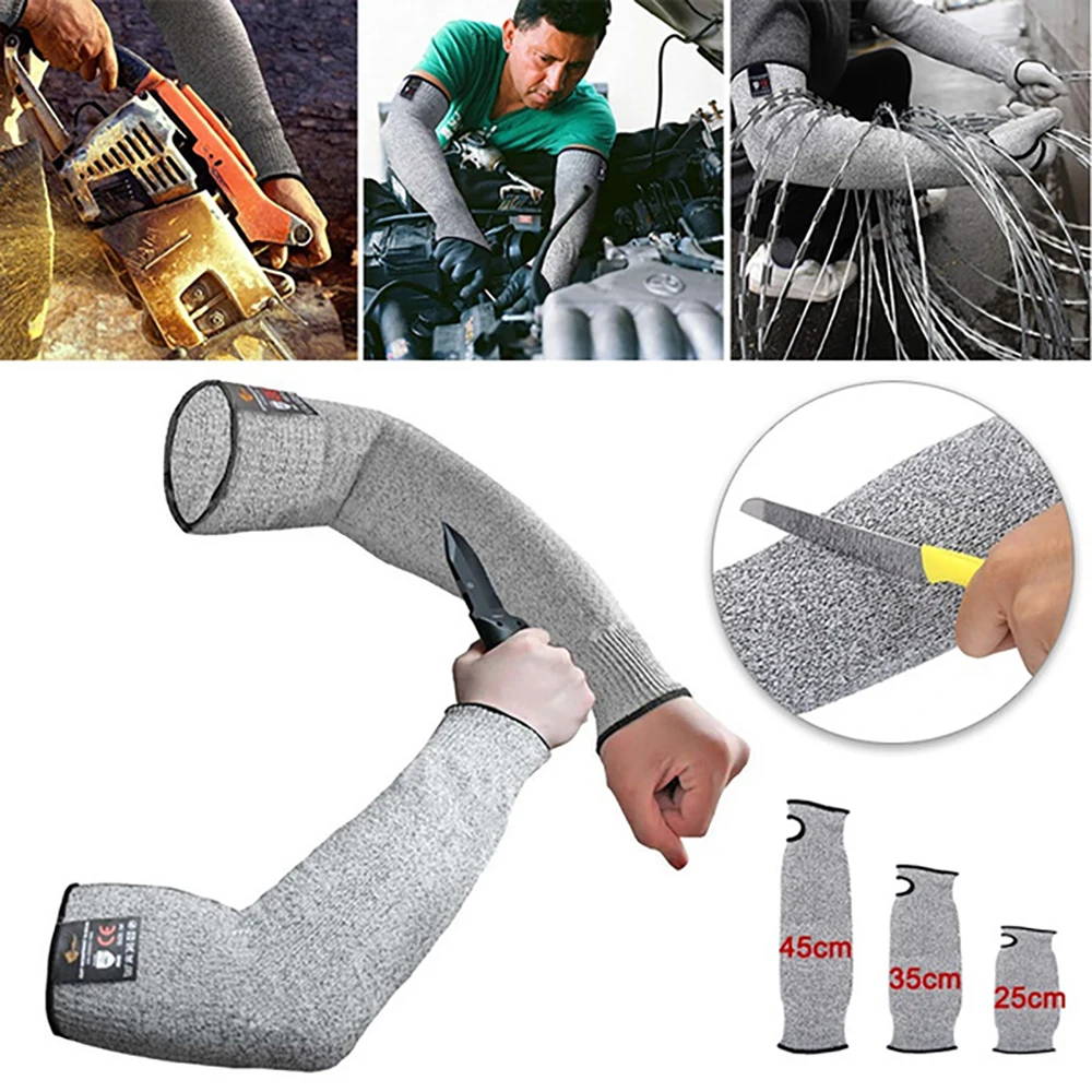 

1Pc Level 5 HPPE Cut Resistant Anti-Puncture Work Protection Fingerless Arm Sleeve Cover Reusable Work Anti-piercing Wrist Cover