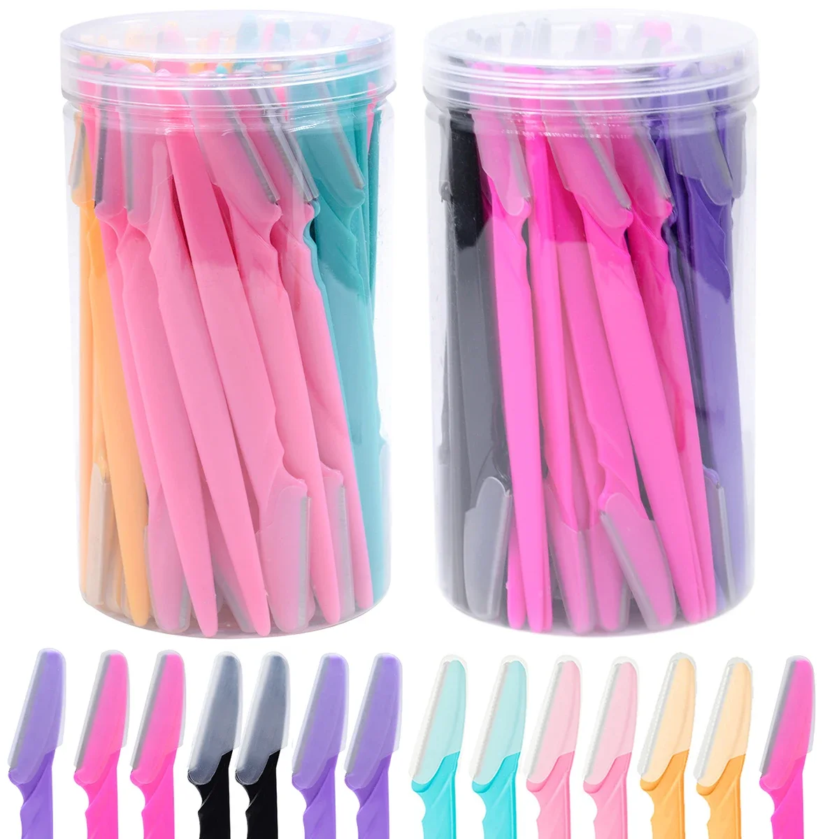 

30Pcs/Bottle Eyebrow Razors With Container Facial Eye Brow Trimmer In Case Hair Removal Shaver Safe Blades Trimming Tools