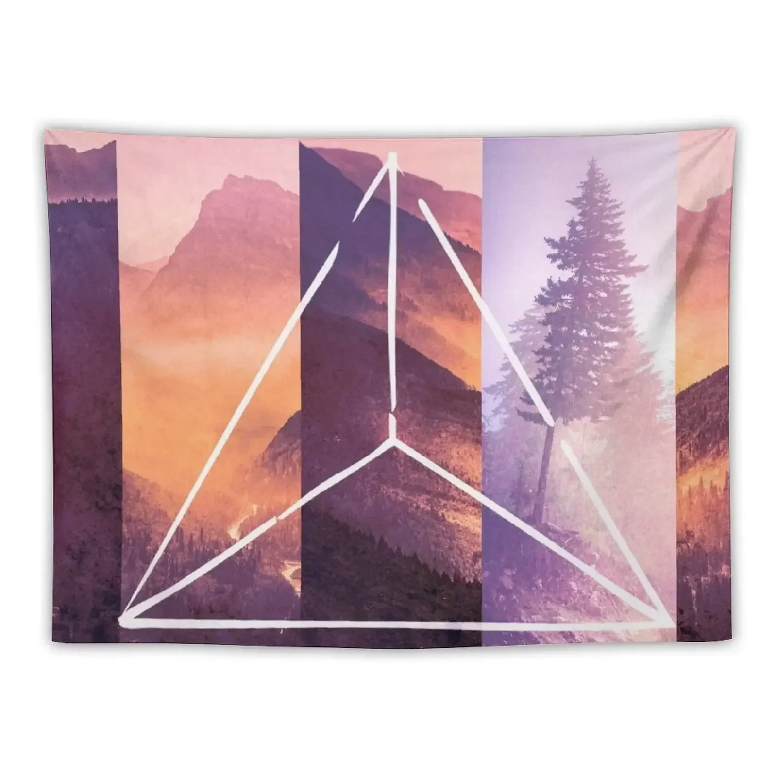 

Forest Mountain Trees - Geometric Nature Wildfire Rebirth Tapestry Wall Carpet Room Design Wall Decoration Tapestry