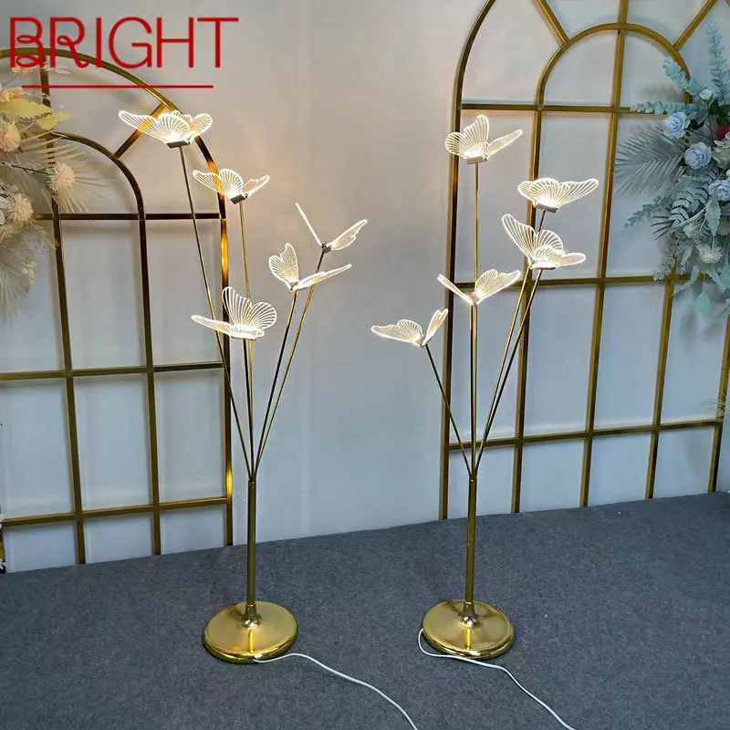 BRIGHT Modern Landscape Atmosphere Floor Lamp LED Creative Butterfly Standing Lights for Wedding Party Stage Background Decor