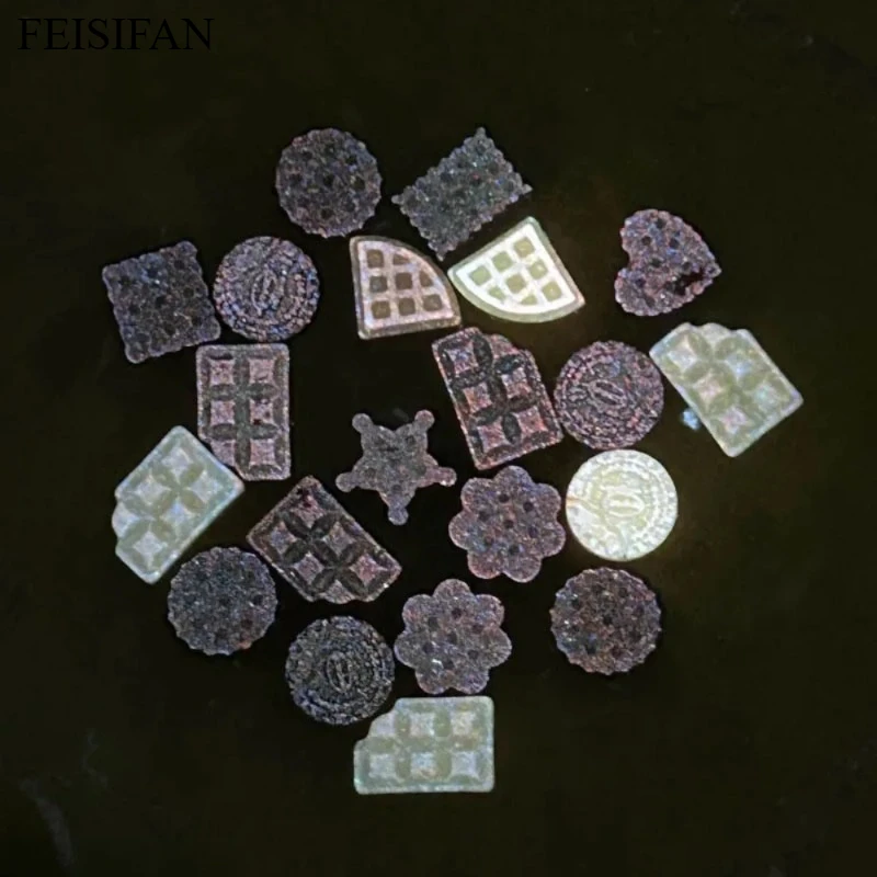50-Piece Cute Chocolate Style Resin Flatback Ornaments, DIY Craft Supplies for Jewelry Making, Manicure & Hair Accessories