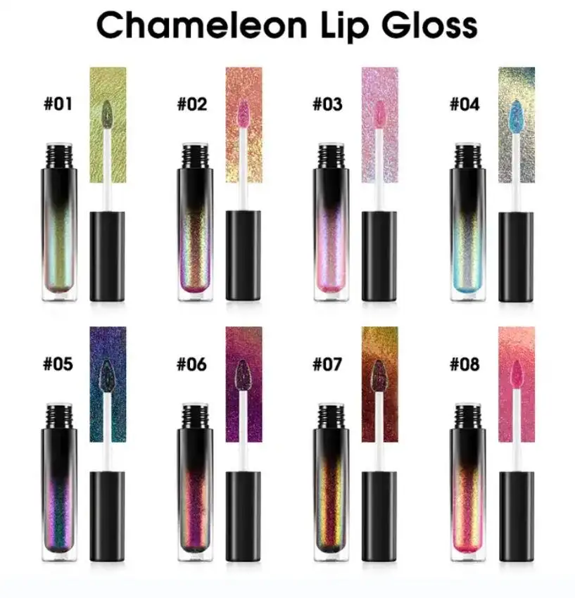 

Chameleon Lip Gloss Color Changing Glitter Lip Gloss Private Label Moisturizing Liquid Lipstick Waterproof Vegan Lipgloss