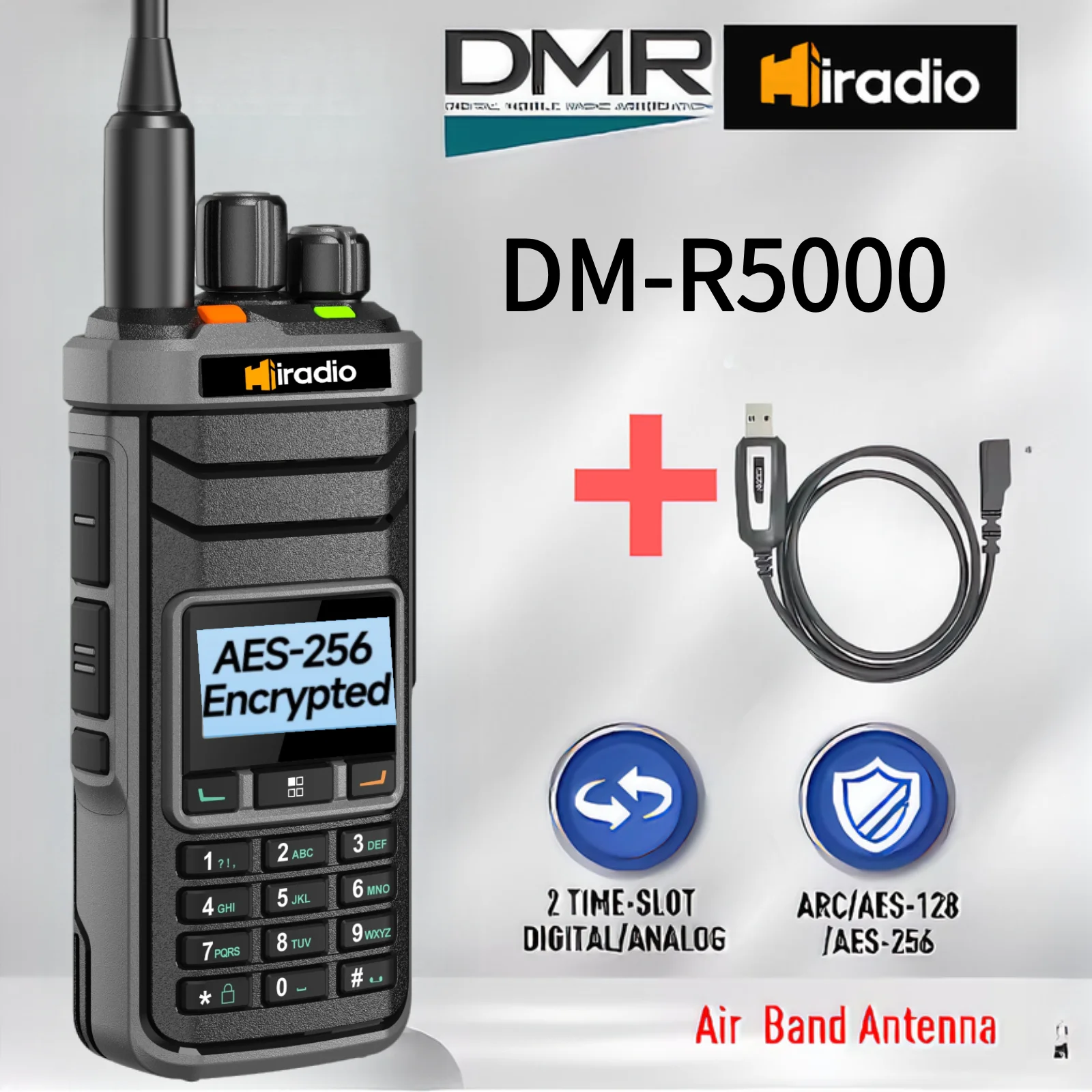 Iradio R-5000 DMRデジタル無線機 5W 美品 フルセット Iradio R5000 Digital Walkie Talkie Dual Mode DMR /Analog Two Way