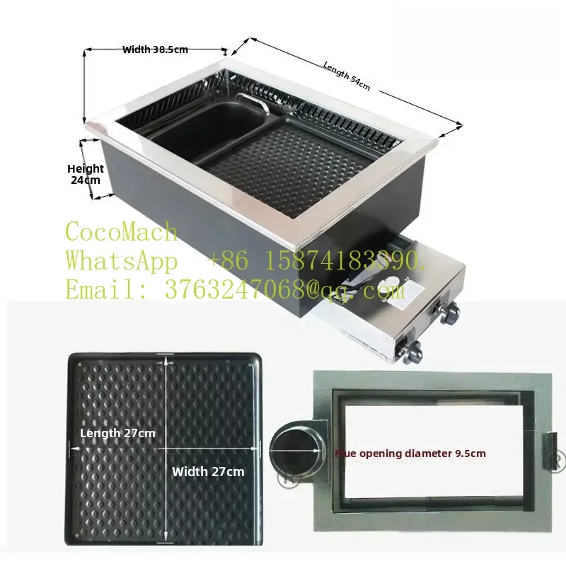 Commercial Indoor Stainless Steel Gas Stove Korean BBQ Hot Pot Grilled Chicken Grill Accessory for Restaurant Home Use