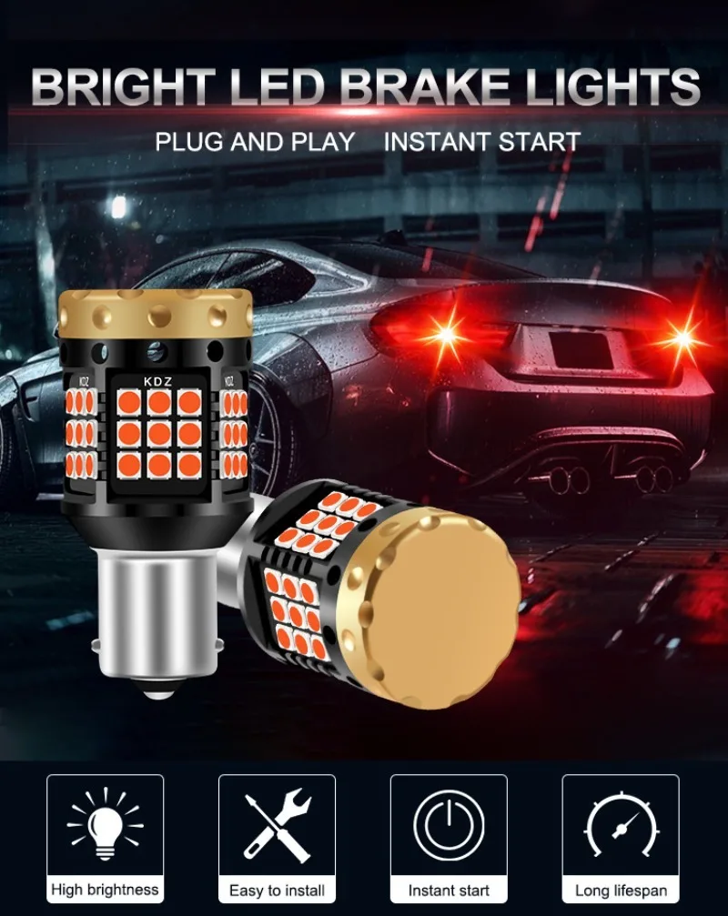 2x P21W PY21W Car LED Bulb Ba15s 1156 Bau15s T20 WY21W W21W 7443 High Power LED Signal Light Canbus No error Auto Reverse Lamp - view 5