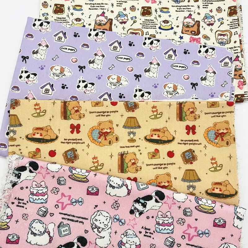 

150x100cm Ultra Soft Plush Cartoon Printed Fabric Encrypted Cotton And Linen Fabric DIYSewing Dress Decorative Tablecloth Fabric
