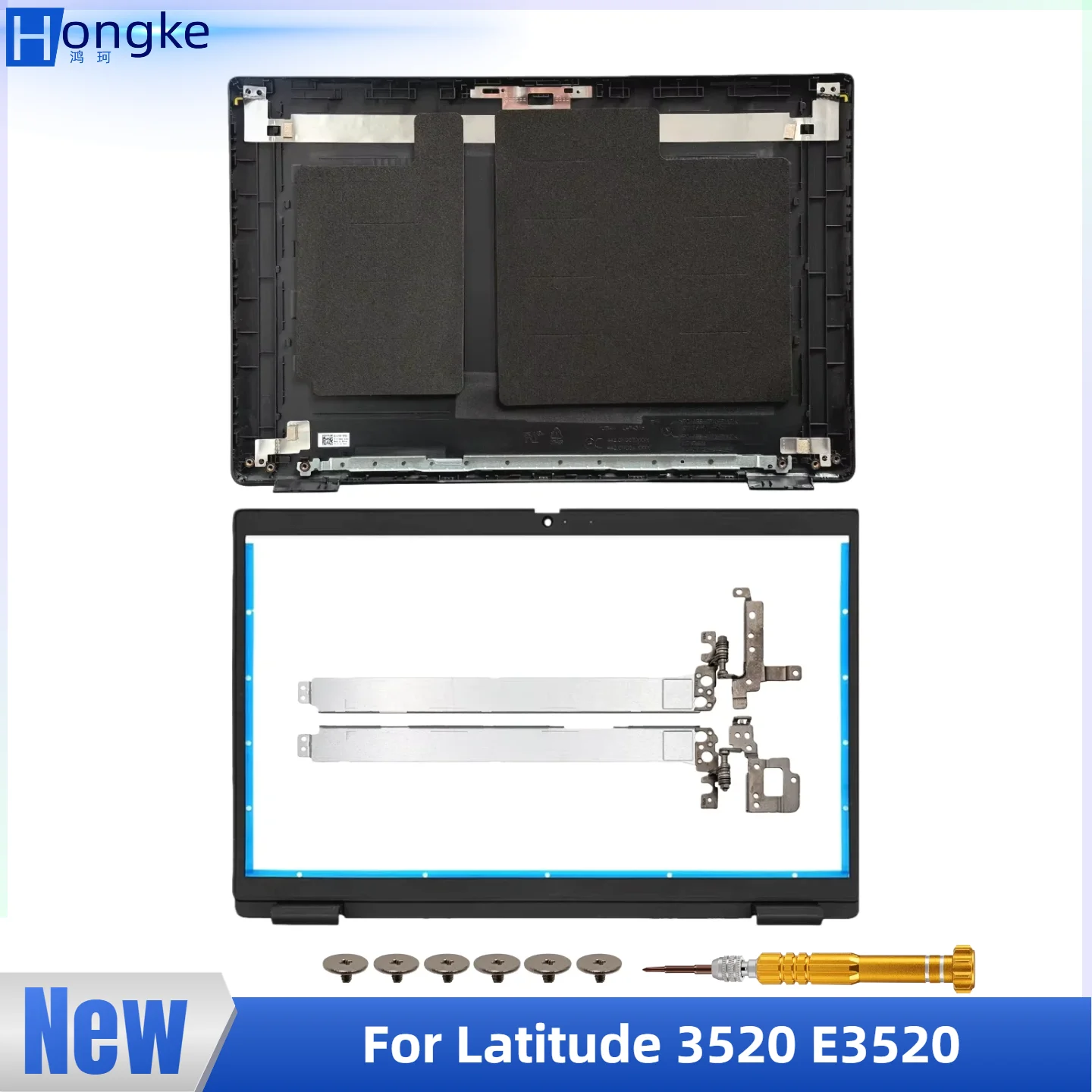 Nouveau pour Latitude 3520 E3520 couvercle arrière LCD couverture arrière boîtier supérieur/lunette avant/charnière 017XCF 04Y37V 0WXN5F une couverture