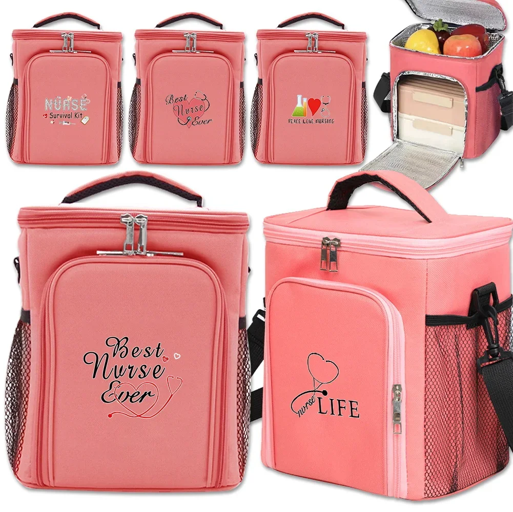 Ice Pack Portable Outdoor Food Storage Camping and Picnic Organizer Box Nurse Printing Series Reusable Travel Refrigerated Bag