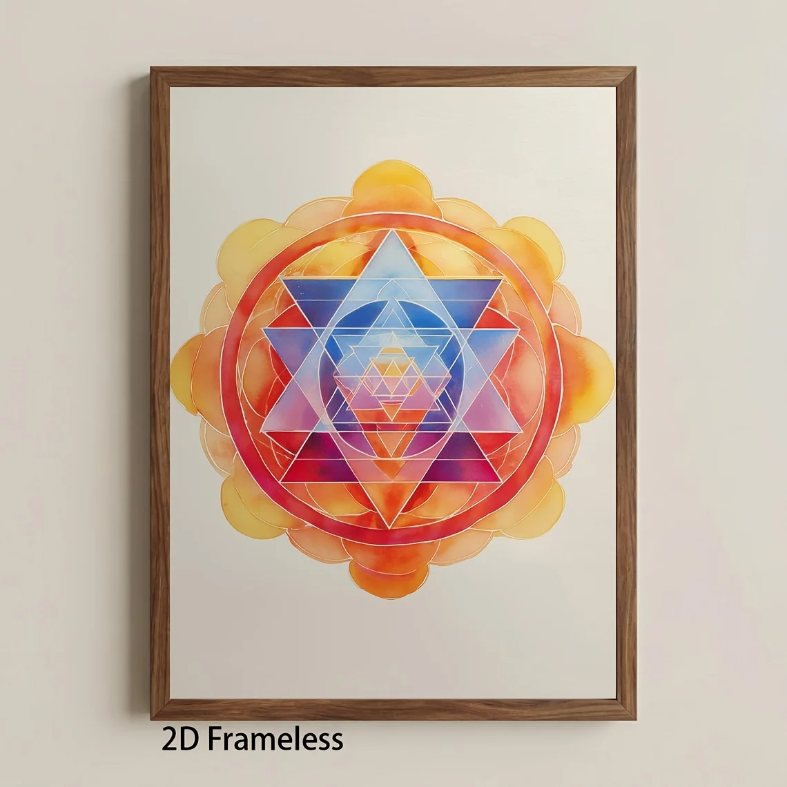 2D Flat, 1pc, 2D Flat, No Frame, Multiple Sizes, Frameless, Guardian Circle Sacred Geometry Wall Decor – Mandala Infused with