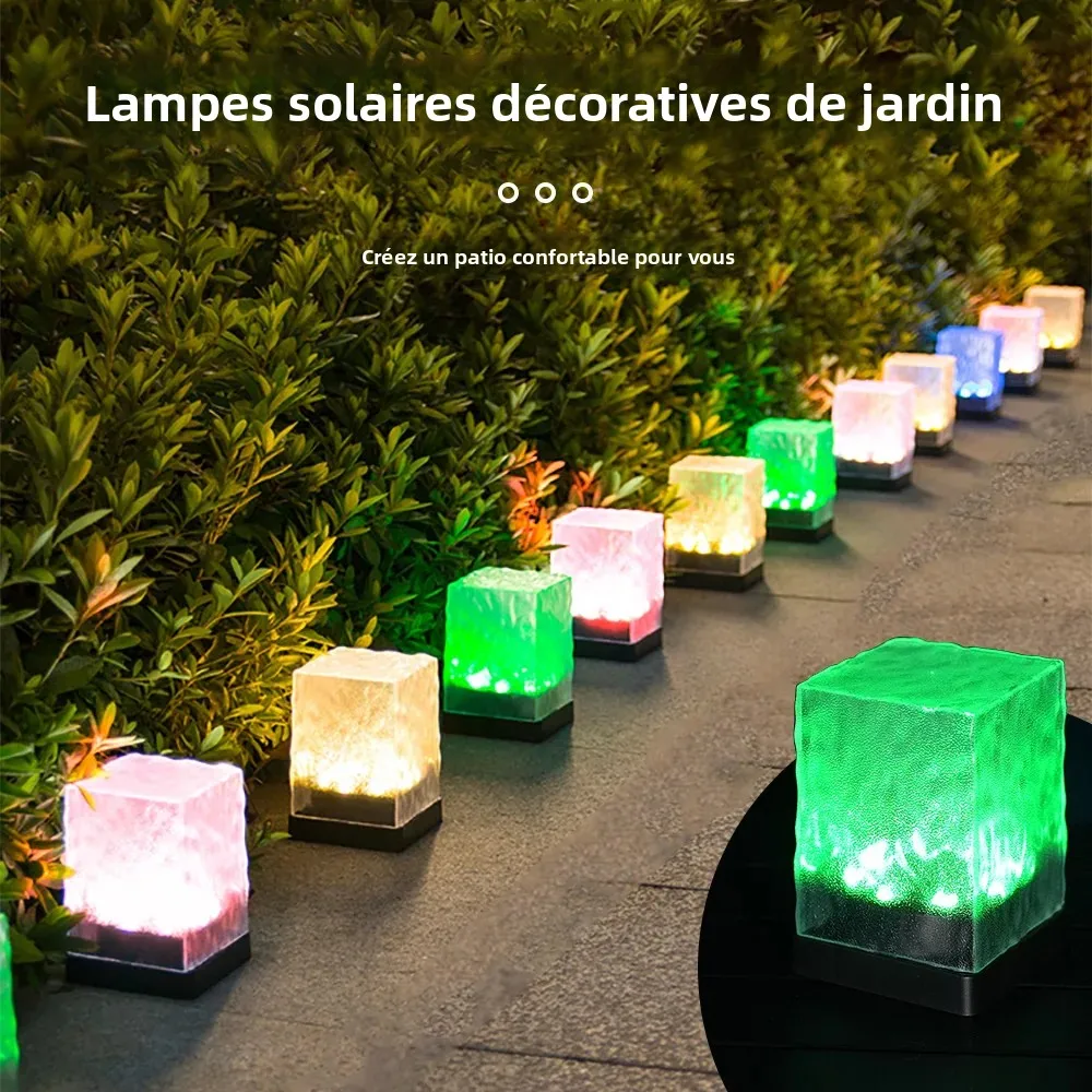 Lampe solaire LED RGB multicolore avec capteur contrôlé, lumière intelligente, lumière d'ambiance de fête pour patios de jardin