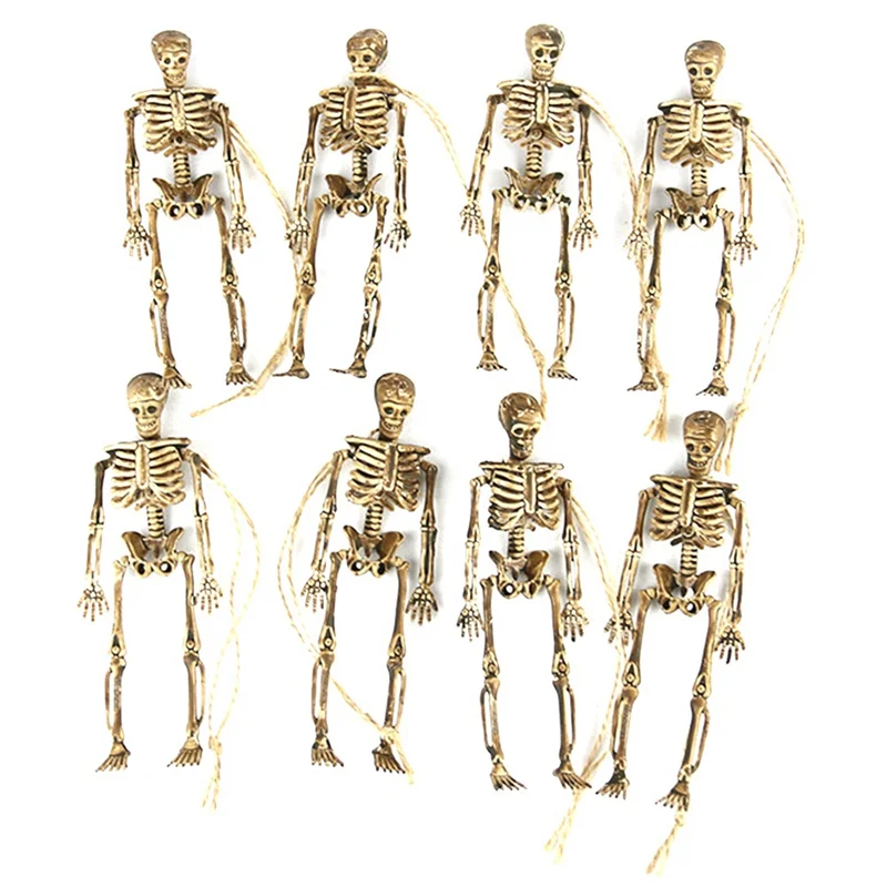 Conjunto de esqueleto humano para decoración de Halloween, suministros para trucos, manualidades