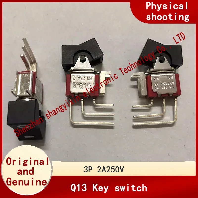 Original Q13 toggle switch 3 pin 2 speed side insert boat toggle switch bend pin 2A 250VAC