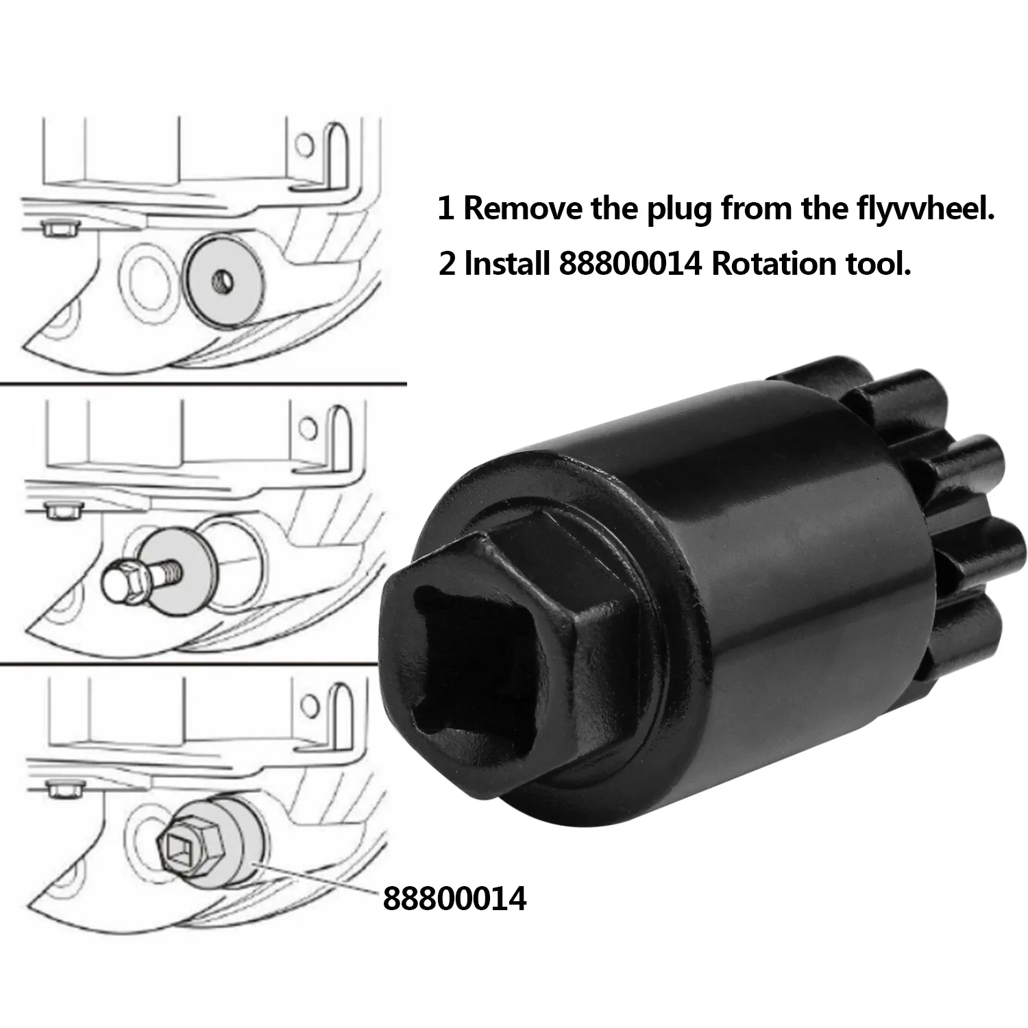 Herramienta de Barring para volante de inercia, alternativa para motor de Volvo D11, D13, D16, 88800014, 88840317, 88840317