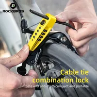 ROCKBROS Bike Lock 4-Digit Password Bicycle Lock Adjusted Anti-theft Mtb Motorcycle Helmet Padlock Steel Electric Scooter Lock