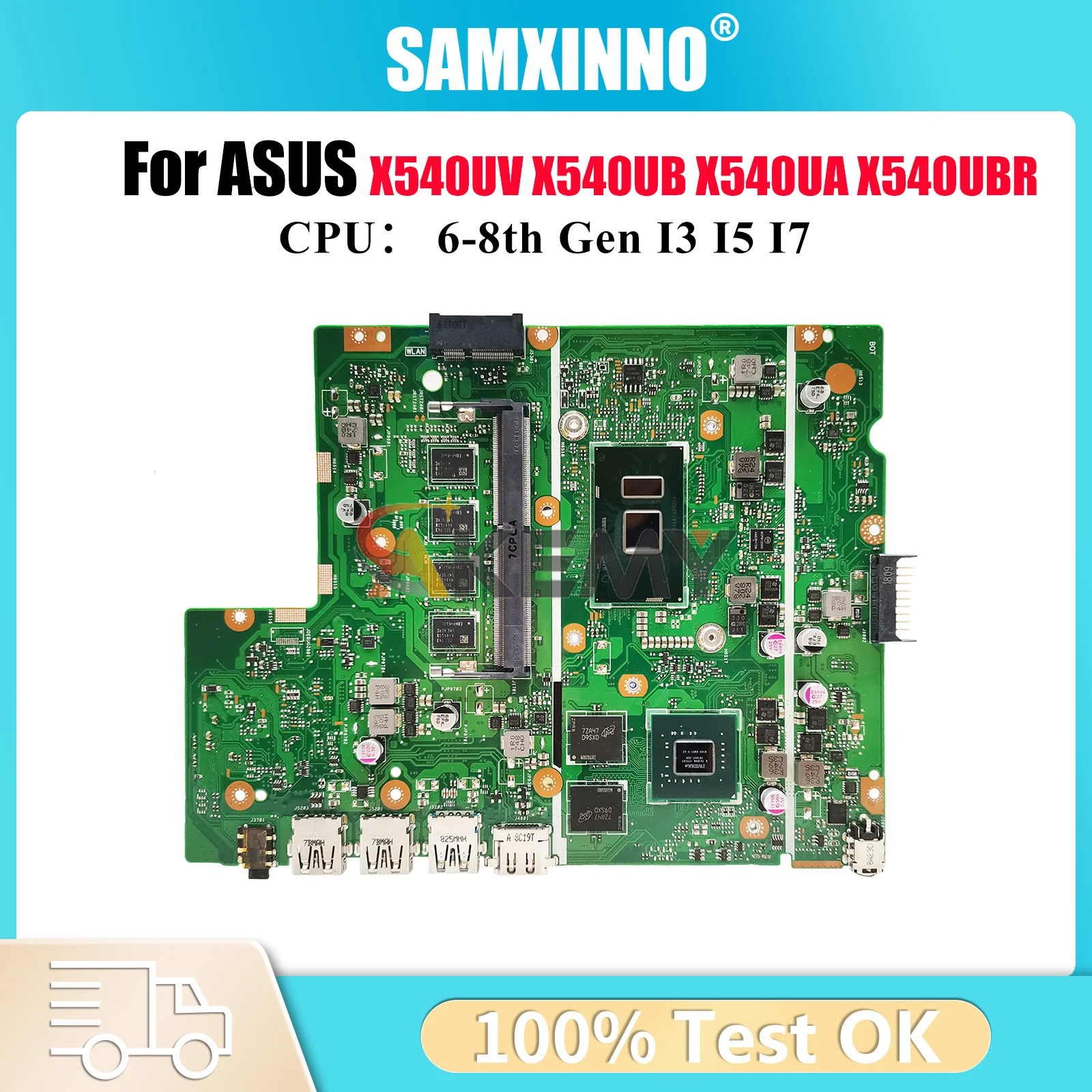 

X540UV Материнская плата для ноутбука ASUS F540U A540U X540U X500U X540UBR R540U P540U X540UAR K540U X540UB Материнская плата с процессором I3 I5 I7