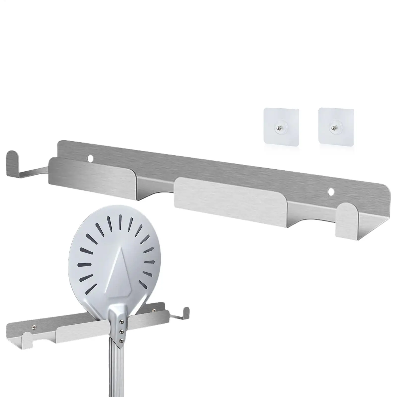 

Pizza Peel Holder Rack Pizza Shovels Wall Rack Wall Mounted Storage Shelf Stainless Steel Tool Organizer For Kitchen Utensils