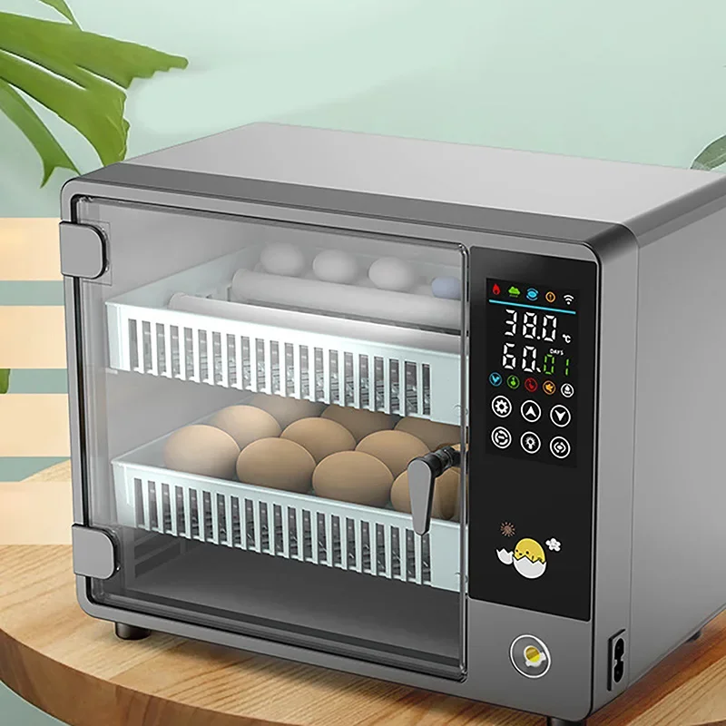 

Touch Screen Fully Automatic Egg Turning Incubator AC110V/220V 24 eggs Double Power / Single Power Home High Quality Incubator