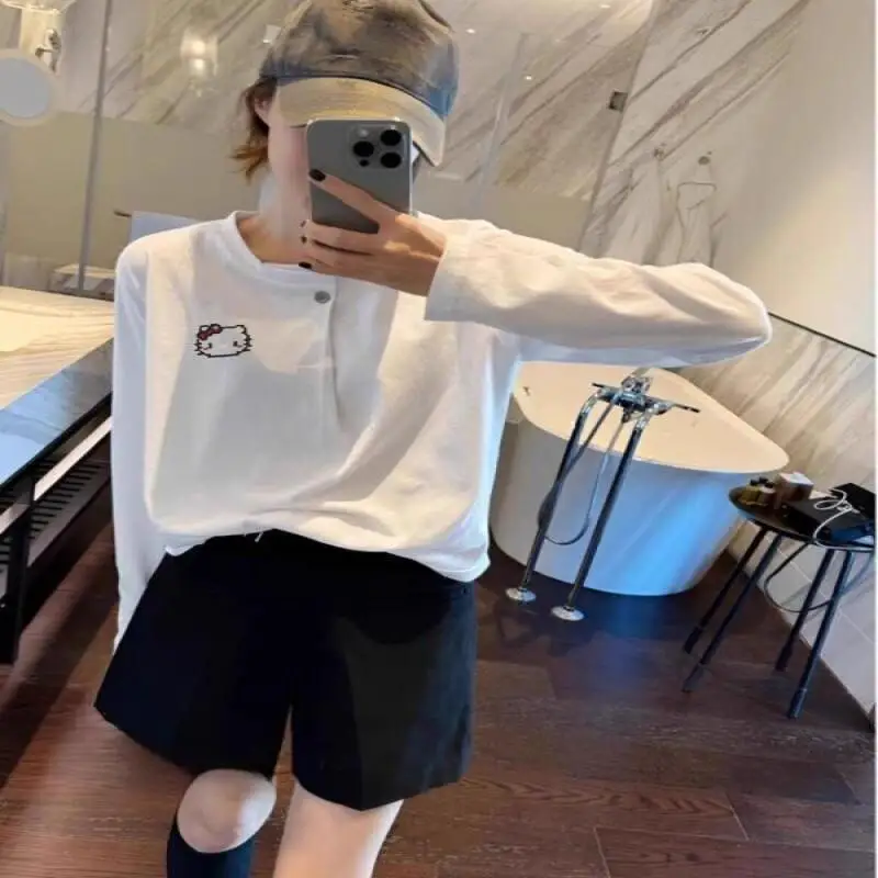 Sanrio dessin animé pull Hello Kitty longue Style doux pull Style coréen fille impression lâche printemps et automne Style pull