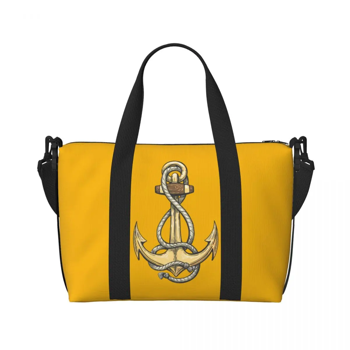 Custom Nautical Anchor Beach Tote Bag Women Sailor Adventure Big Compartment Beach Gym Travel Bags