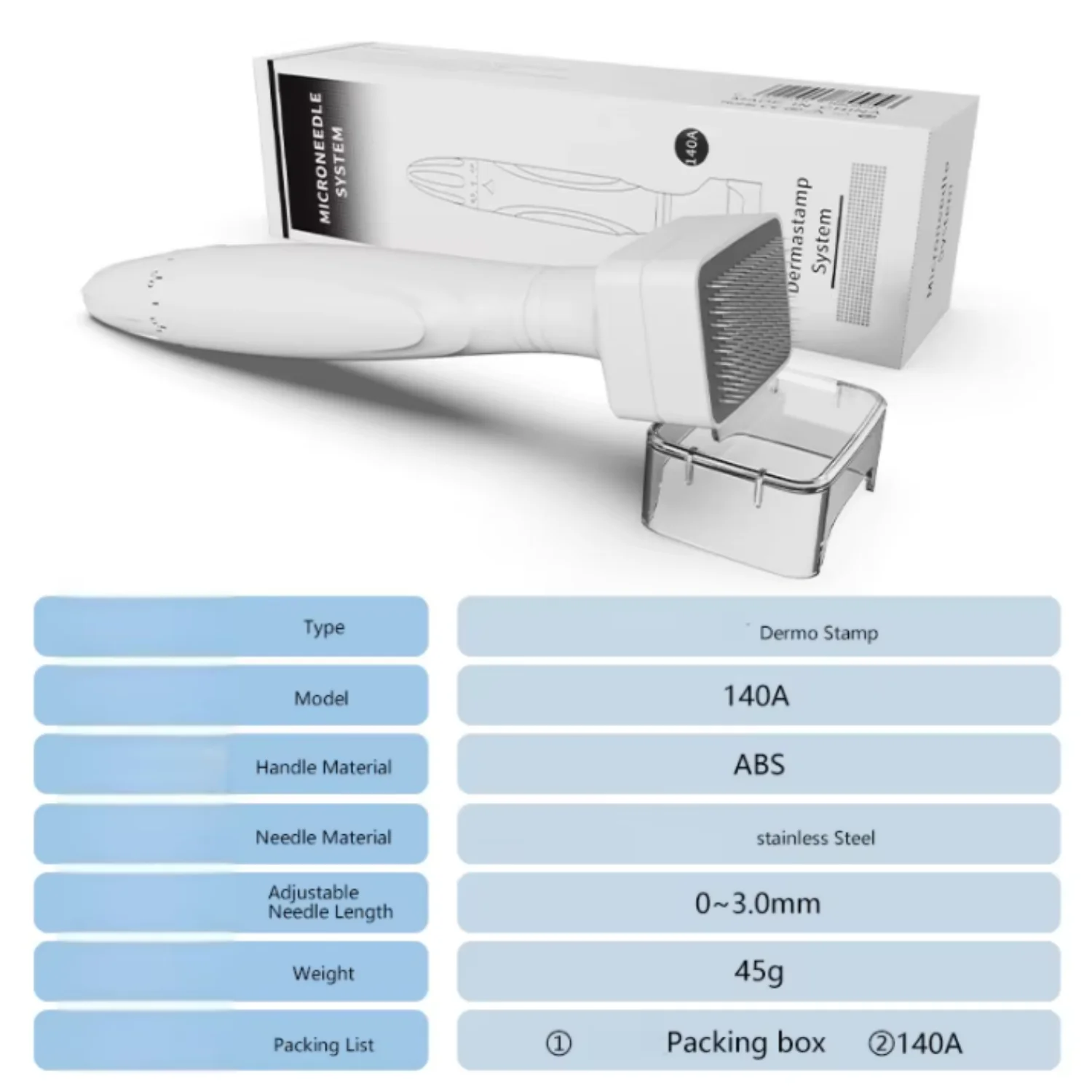 140A Adjustable Derma Stamp Microneedle 140 Titanium Pins Needles Derma Stamp Skin Care Home Use For Face Beauty Personal Care view 5