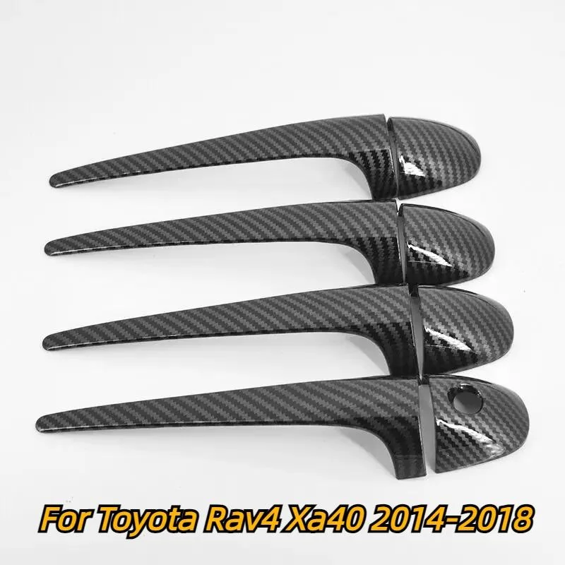 

For Toyota Rav4 Rav 4 Xa40 2014 2015 2016 2017 2018 Carbon Fiber Chrome Car Door Handle Cover Trim Sticker Styling Accessories