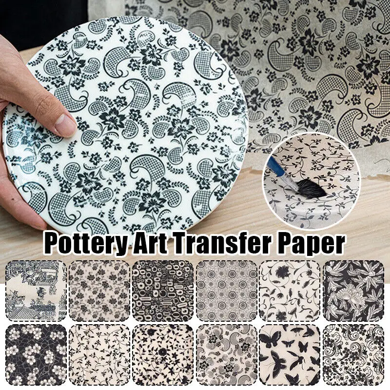 Pottery Ceramics Clay Transfer Paper Porcelain Plain Decal Paper Decoration Glaze Underglaze Flower Decal Sticker Home Decor