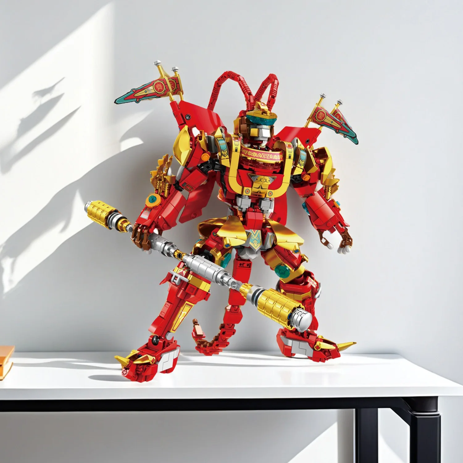 ตัวต่อโลหะชุบ 1122 ชิ้น รูปแบบลิงซุนหงอคง ของเล่นประกอบแบบตัวต่อ ชุดของเล่นตัวต่อสำหรับเด็ก ของตกแต่ง ของขวัญ