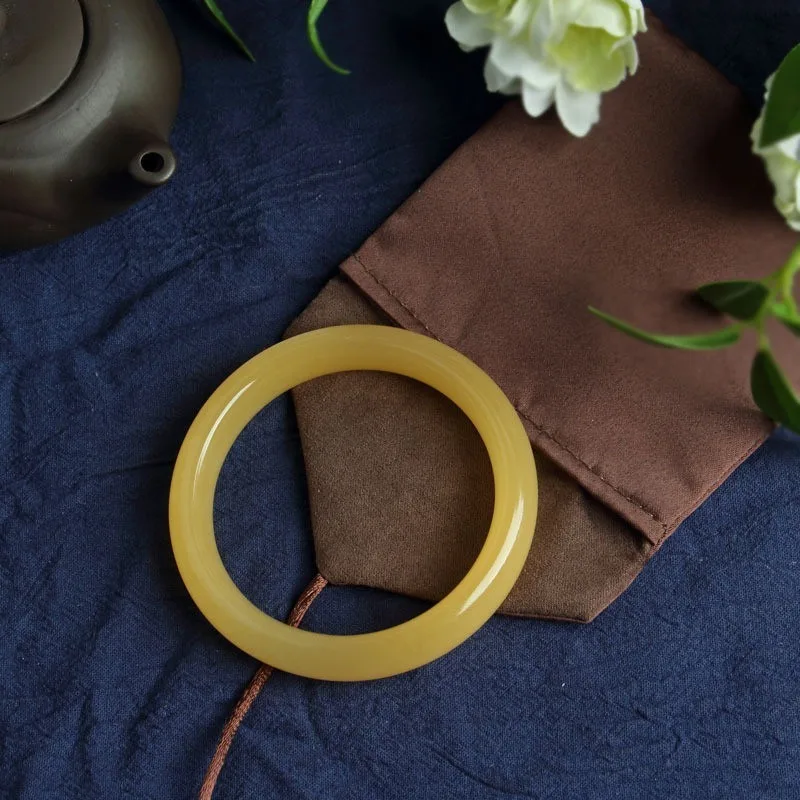 

New Natural Yellow Bracelet, Elegant Temperament Versatile Jade Bracelet