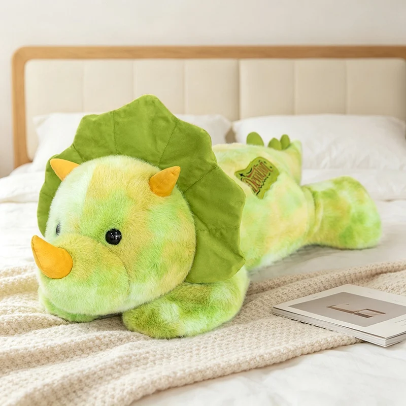 Weighted Triceratops Plush Pillow Tie‑dyed Dinosaur Stuffed Animal Large Soft Throw Cushion Home Decor - view 2
