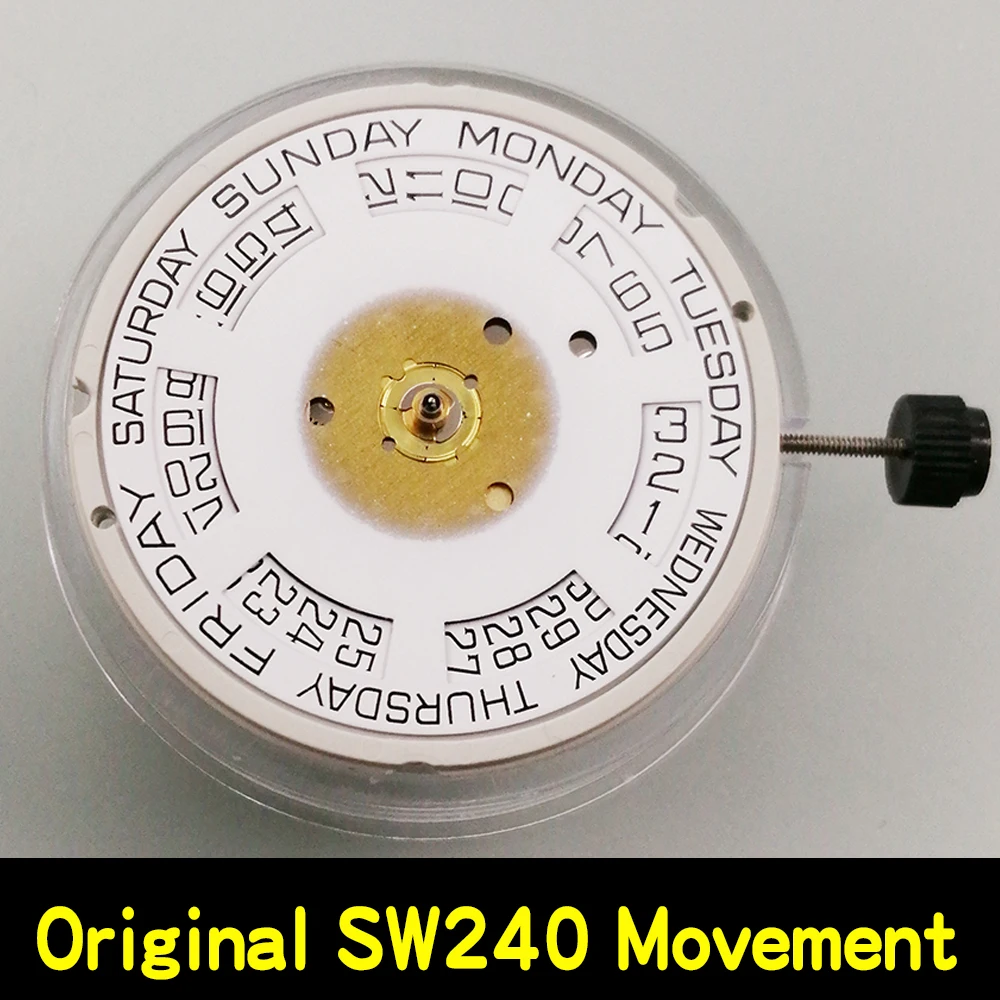 

Оригинальные часы SW240 с автоматическим механическим механизмом, позолоченные вверх и вниз, замена двойного календаря