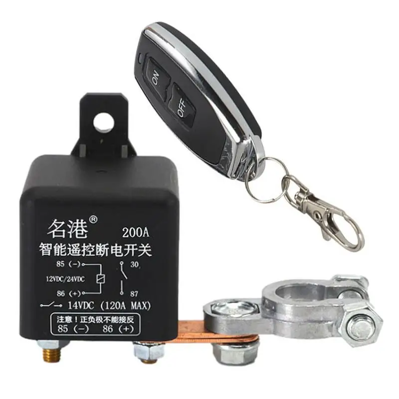 Universal Battery Switch Relay Integrated Wireless Remote Control Disconnect Cut Off Isolator Master Switches 12/24V 200A