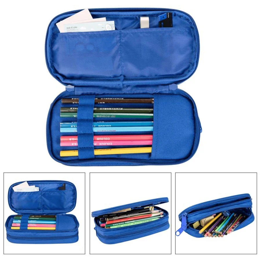 빨간 거미 패턴 다기능 이중 레이어 펜 케이스 (남아 및 여아용) 최고의 선물 3D 만화 연필 케이스 (어린이용)