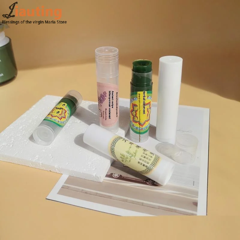 6 ชิ้น 5 กรัมรอบโดยตรงร้อนบรรจุลิปสติกหลอดลิปบาล์มคอนเทนเนอร์เปล่าลิปสติกบรรจุภัณฑ์โฮมเมด