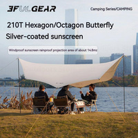 3F UL GEAR Camping Sun Shelter 210T Canopy Shade 14.8㎡ 2-8 People Tent Exterior Trap Pergola Awning Tarpaulin PU Waterproof
