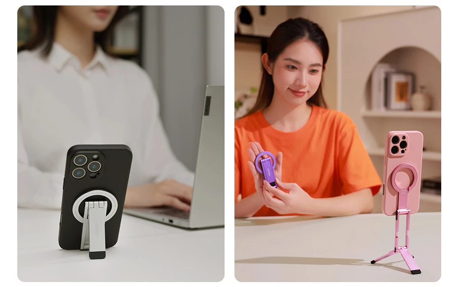 � Ulanzi MA60 faltbare magnetische Telefonstativ-Handheld-Selfie-Telefonhalterung für iPhone 16 15 14 13 Android mit Magnetring – Detail 13