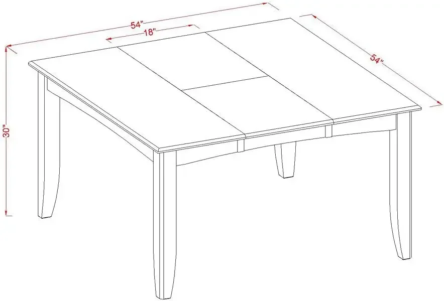 PFBO7-CAP-W 7 Piece Dining Room Table Set Consist of a Square Kitchen Table with Butterfly Leaf and 6 Dining Chairs, 54x54 Inch