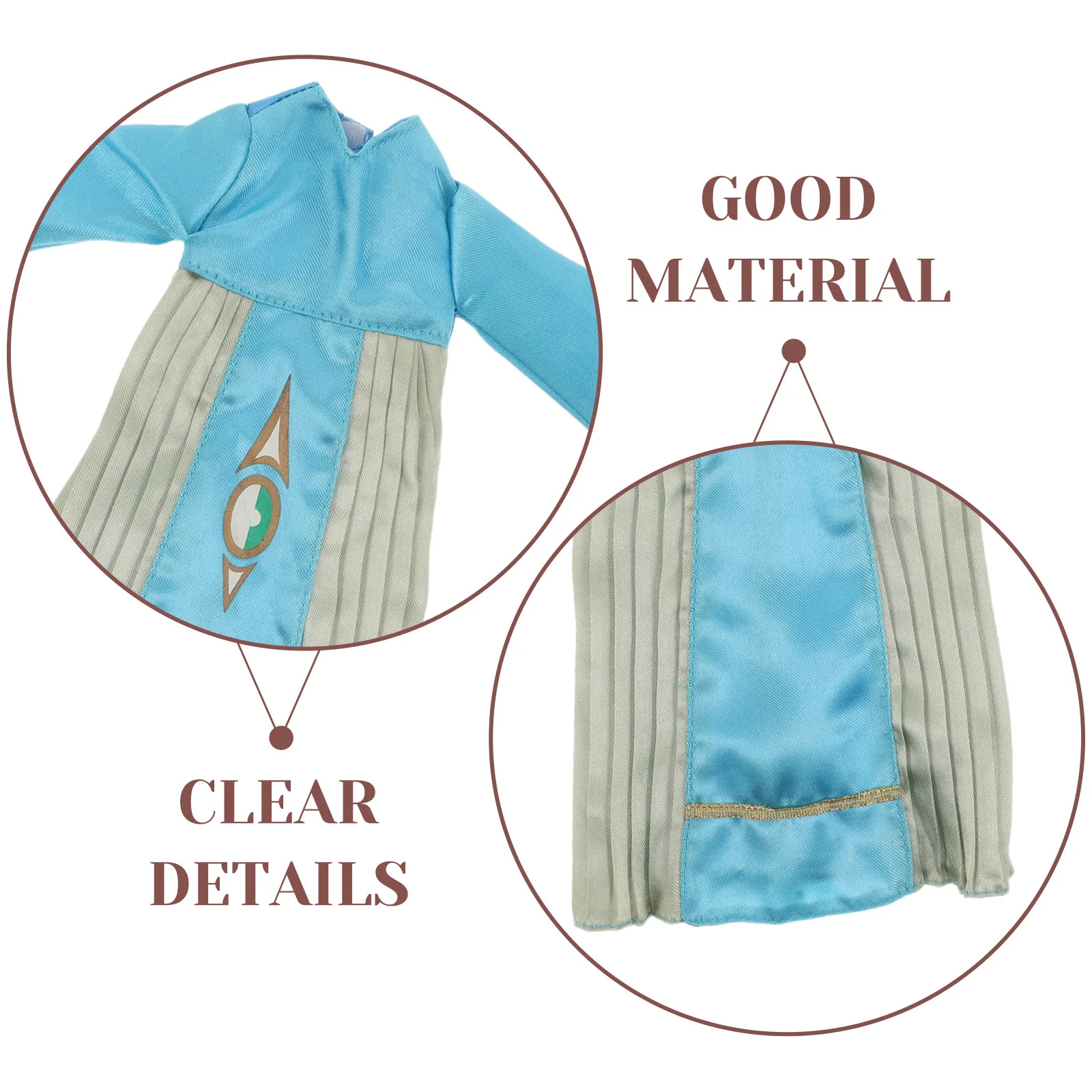 4 pezzi di vestiti: set Abaya islamico azzurro cielo da 11 pollici, abito musulmano a maniche lunghe per ragazze, guardaroba, esposizione di indumenti per feste Eid