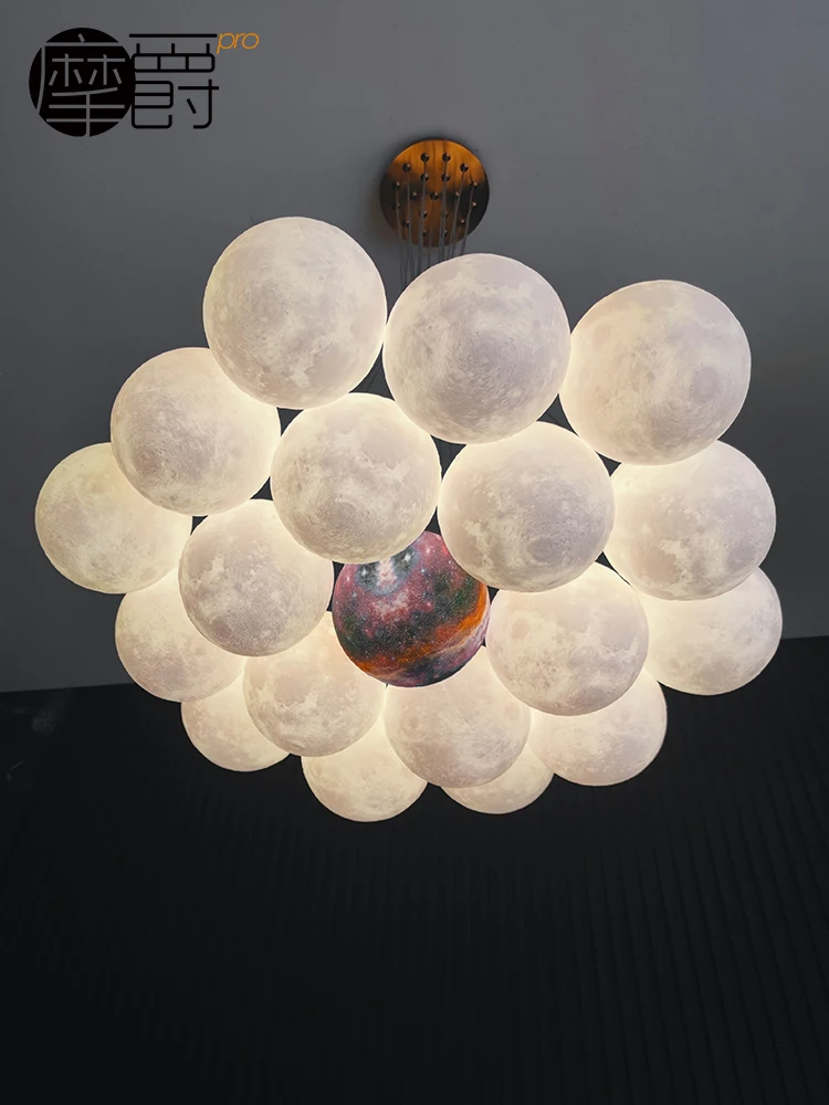 Children's Room Chandelier Nordic Style Living Room Lamp Internet Celebrity Bedroom Light Ins Style Moon Light