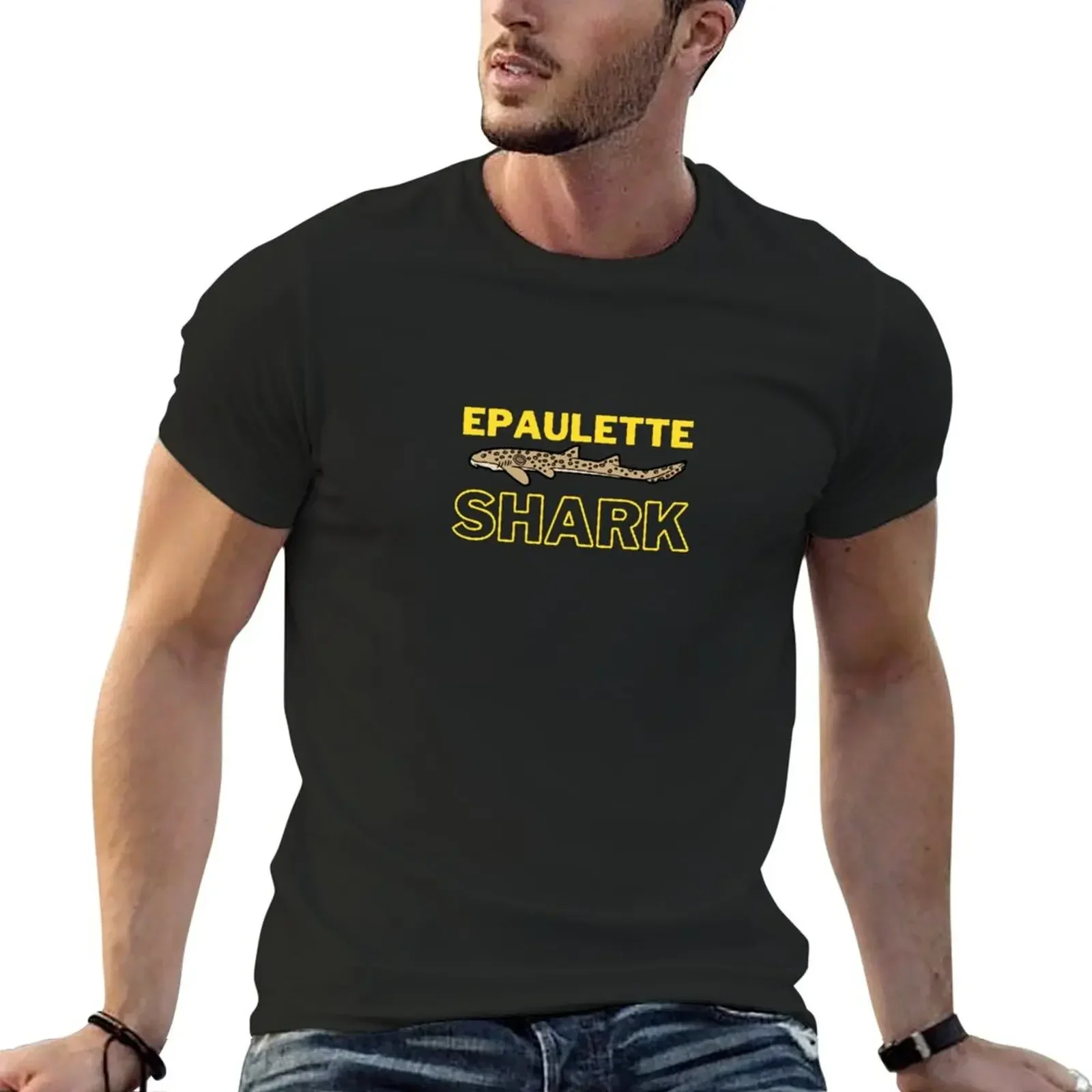 epaulette shark T-Shirt cute tops Aesthetic clothing street wear t shirts for men