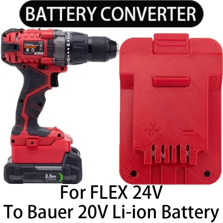 

Adapter For FLEX 24V Lithium Battery Convert To Bauer 20V Li-ion Battery Cordless Electric Screwdriver Series Tool Accessories